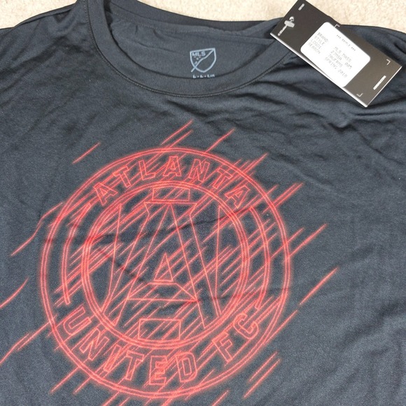 MLS Atlanta United FC Soccer Shirt Mens L Black Red Short Sleeve Graphic NWT‎ - Picture 1 of 5